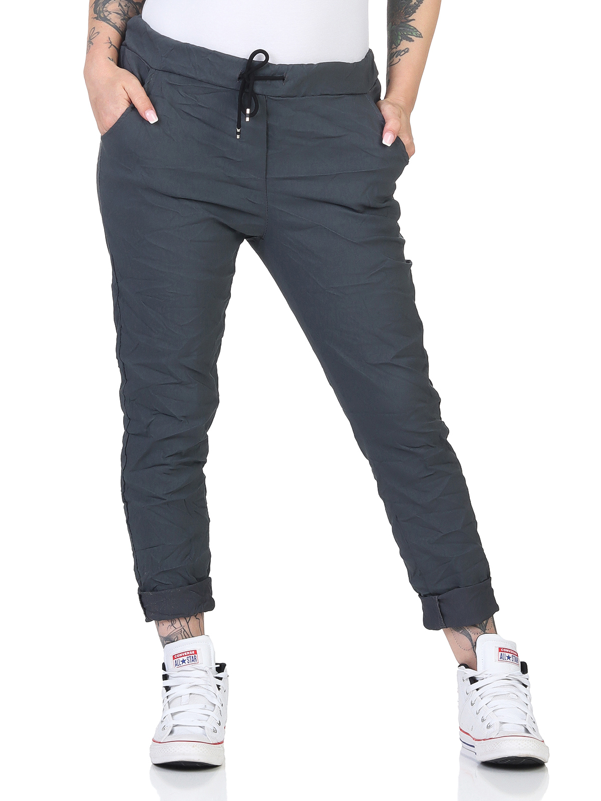 Damen Hose Stretch Skinny Jogginghose Hüfthose Freizeithose Jeggings Jeans sport - Picture 27 of 27