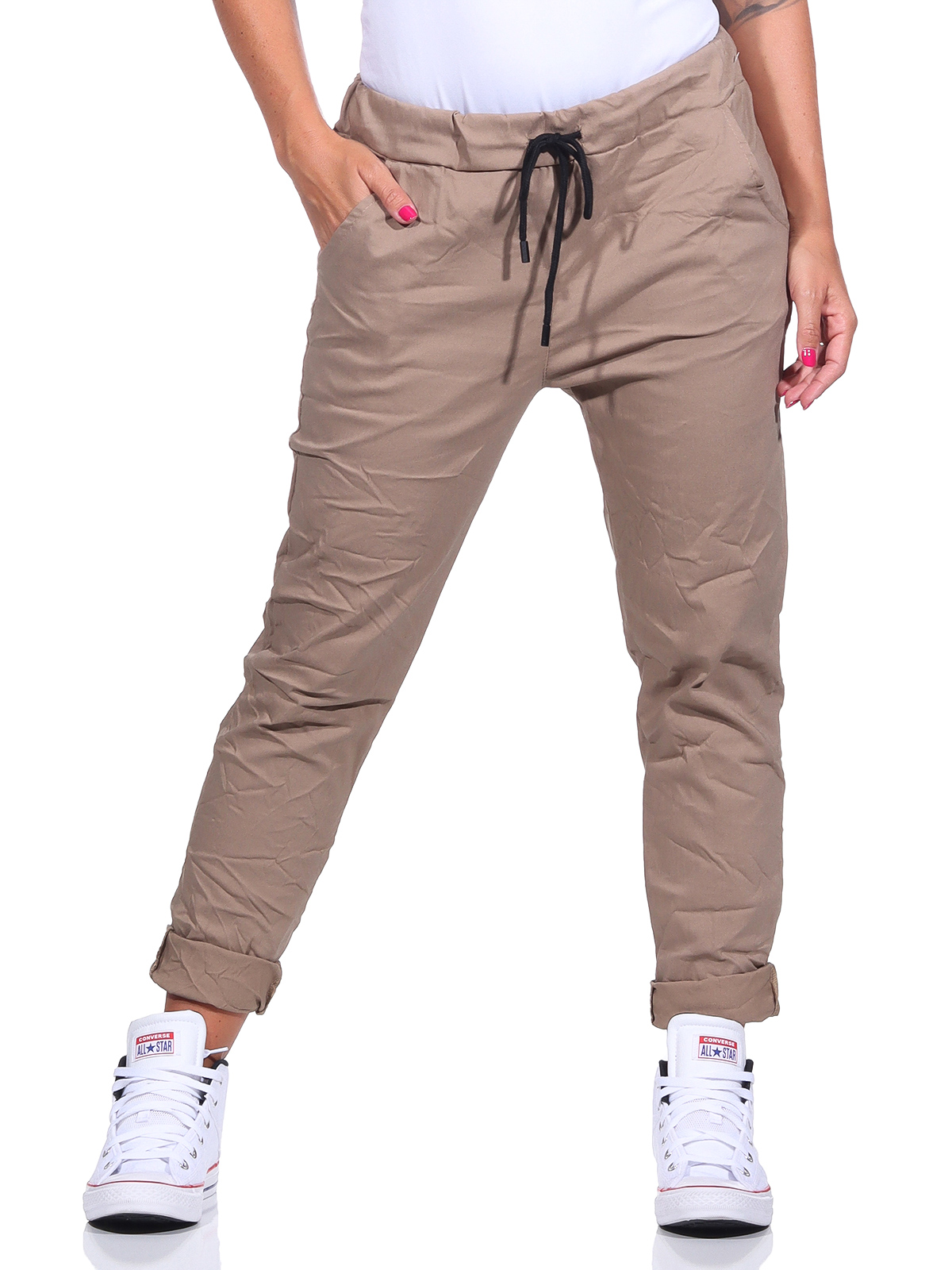 Damen Hose Stretch Skinny Jogginghose Hüfthose Freizeithose Jeggings Jeans sport - Picture 25 of 27