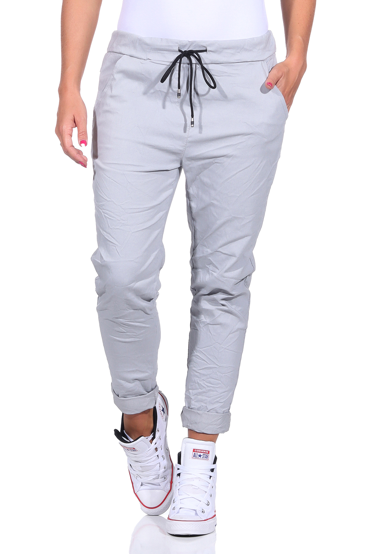 Damen Hose Stretch Skinny Jogginghose Hüfthose Freizeithose Jeggings Jeans sport - Picture 23 of 27