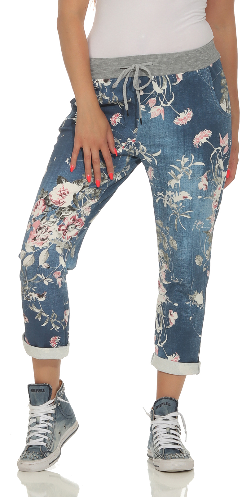 Jogginghose Damen Sport Freizeit Jeans Hose  Fitness Pants Wellness Yoga BF 14 