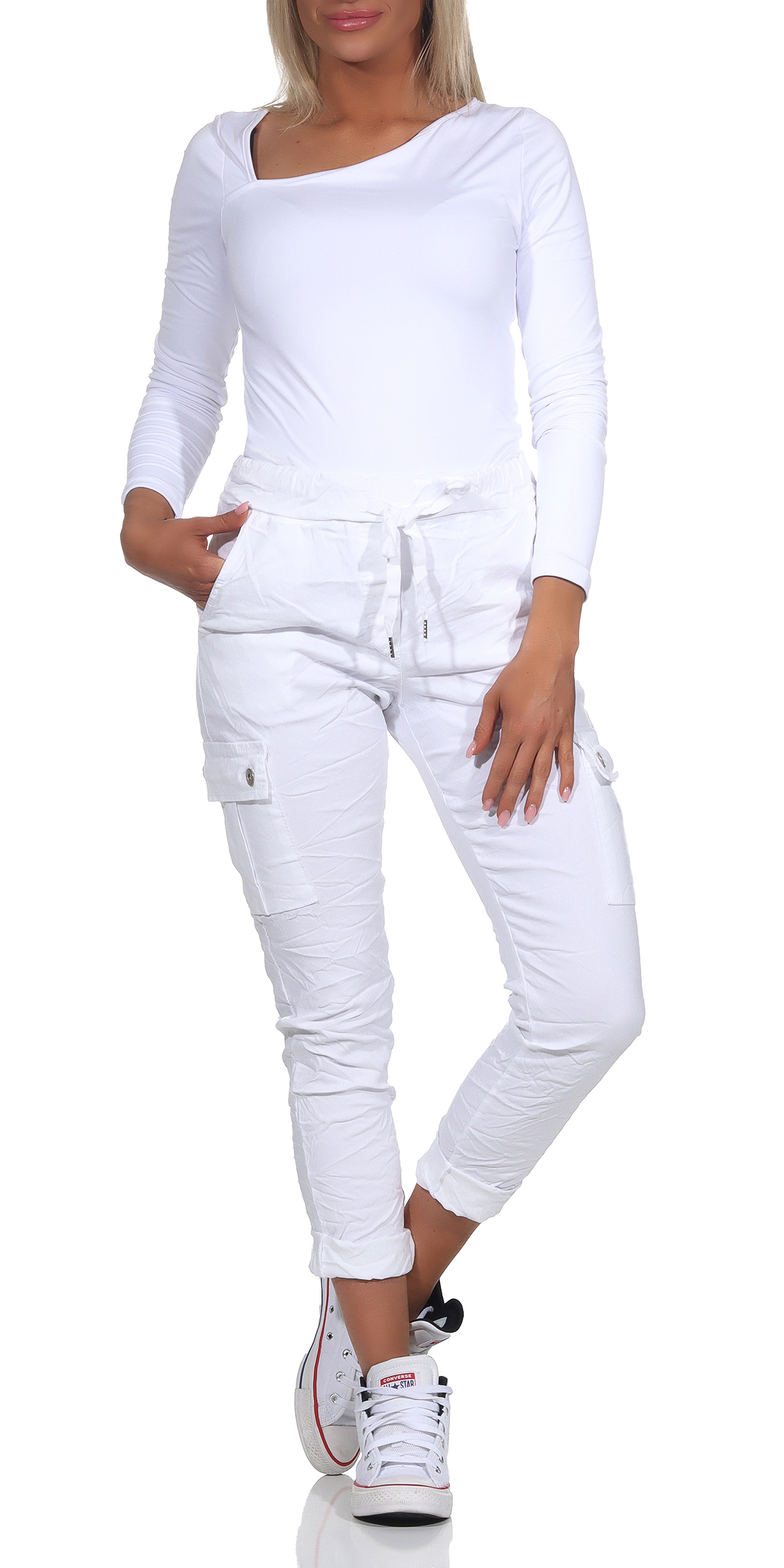 Pantalones de mujer para correr pantalones de cadera CargoJeans Boyfriend Holggy denim deporte deslizamiento chino - Imagen 15 de 17