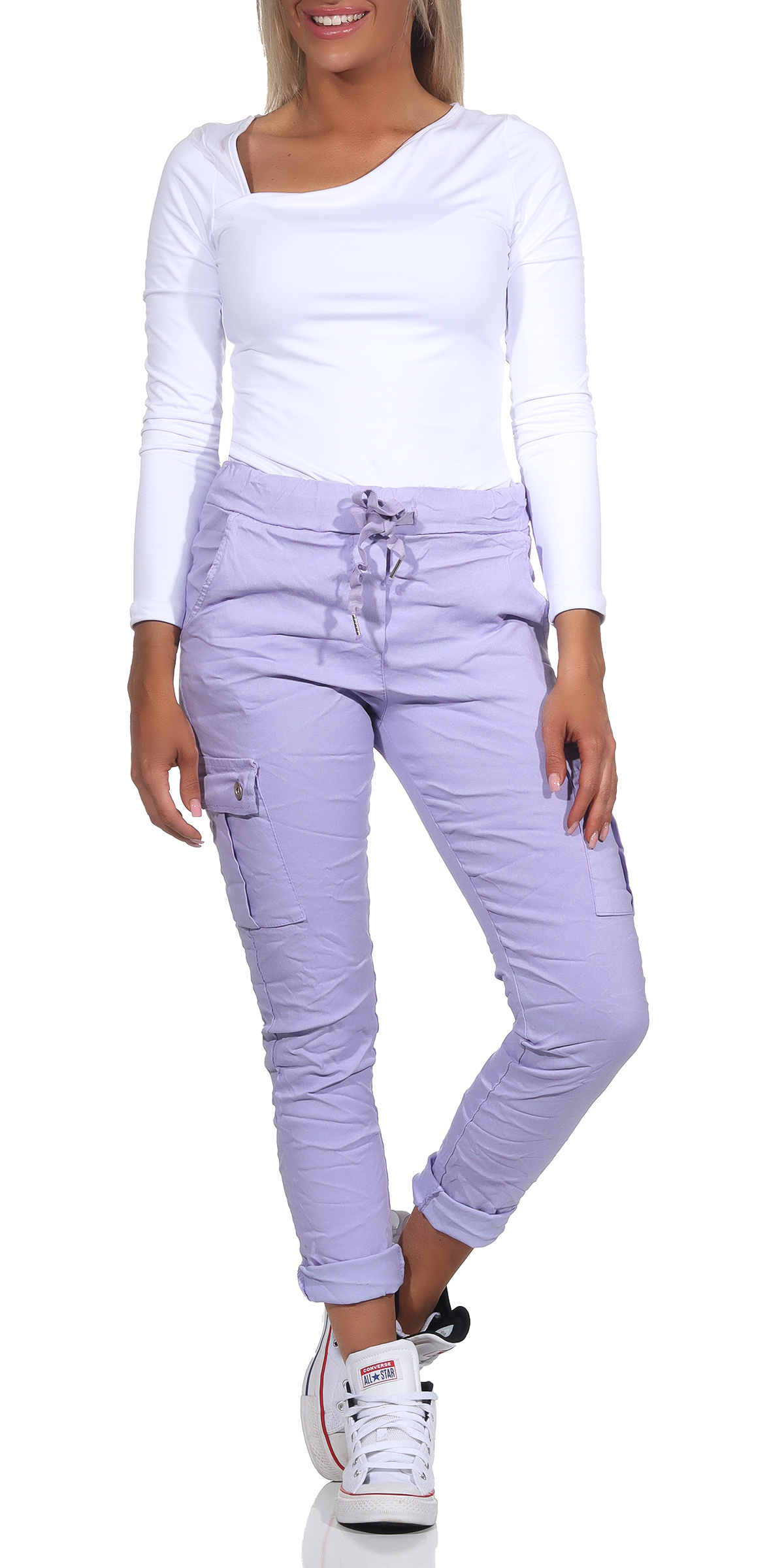 Pantalones de mujer para correr pantalones de cadera CargoJeans Boyfriend Holggy denim deporte deslizamiento chino - Imagen 17 de 17