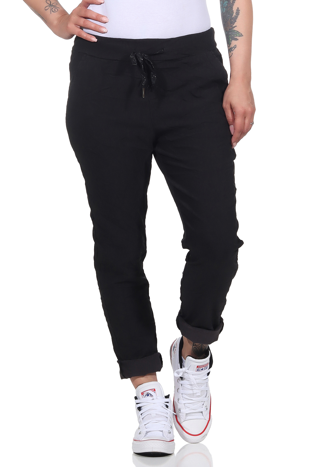 Damen Freizeithose Sommer Stretch Jogginghose Freizeit Boyfriend Baggyhose Sport - Bild 19 von 20