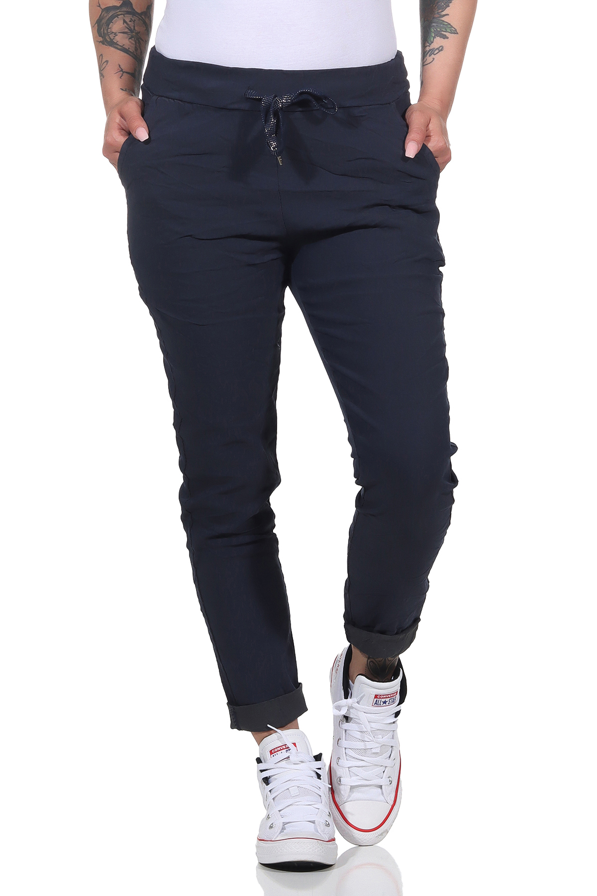 Damen Freizeithose Sommer Stretch Jogginghose Freizeit Boyfriend Baggyhose Sport - Bild 14 von 20