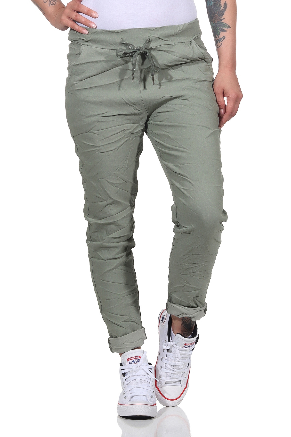 Damen Freizeithose Sommer Stretch Jogginghose Freizeit Boyfriend Baggyhose Sport - Bild 17 von 20