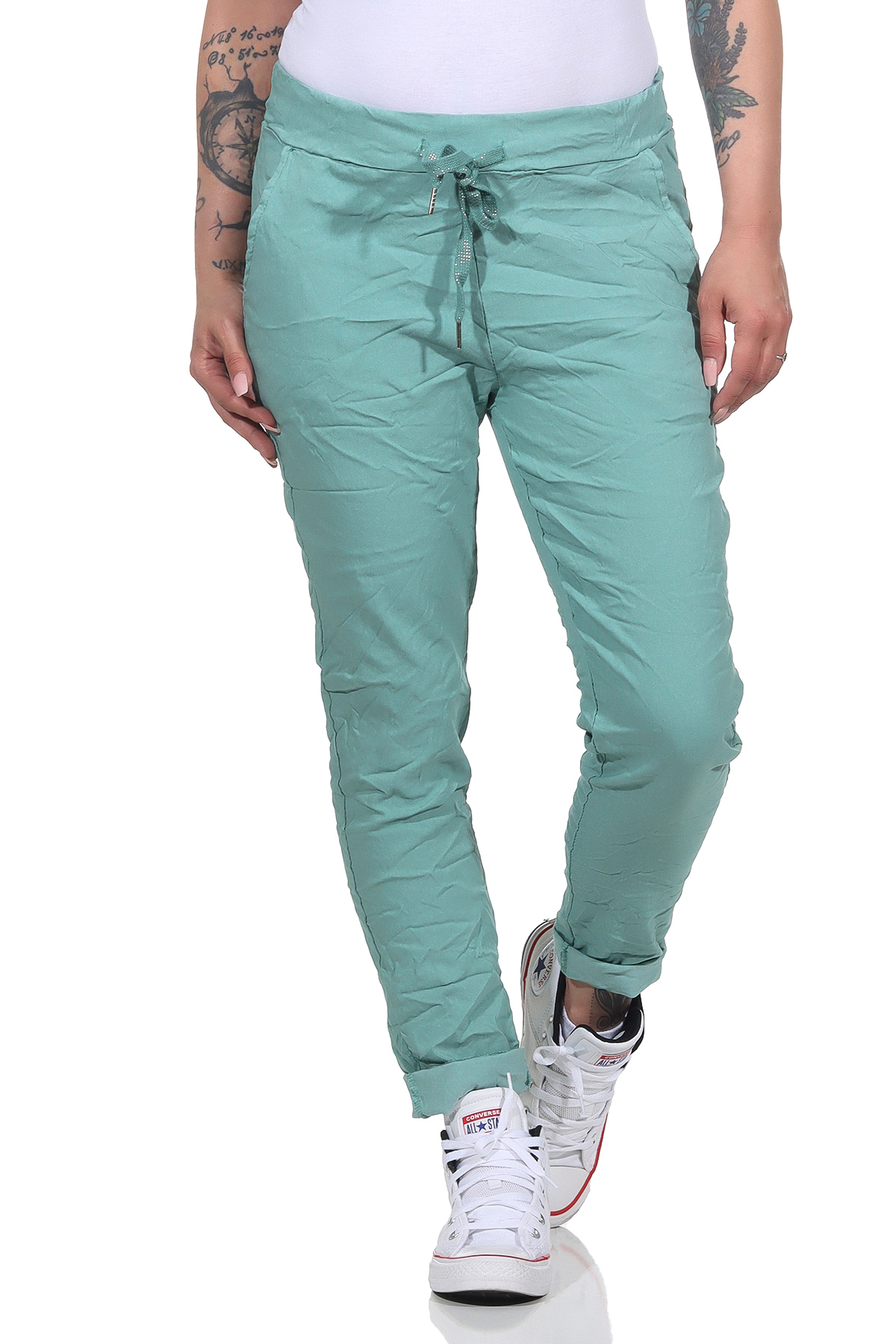 Damen Freizeithose Sommer Stretch Jogginghose Freizeit Boyfriend Baggyhose Sport - Bild 18 von 20