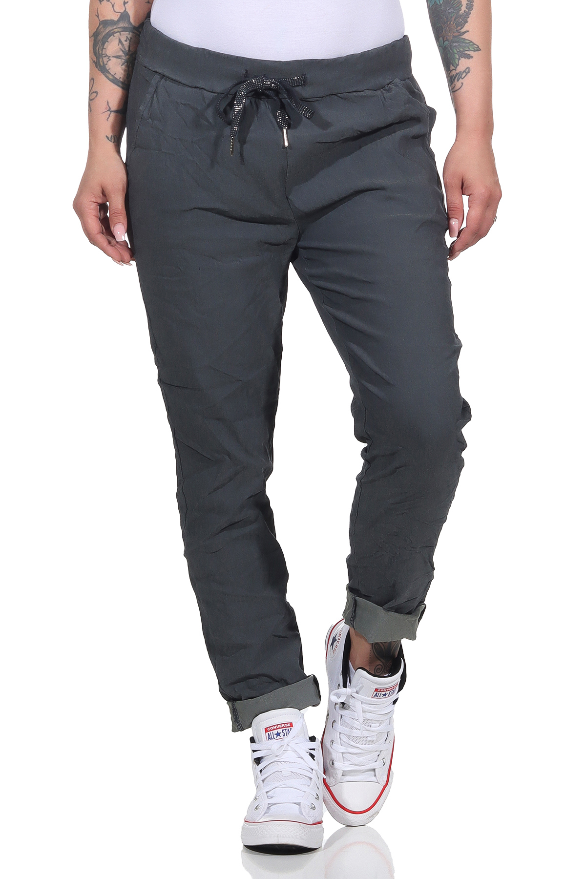 Damen Freizeithose Sommer Stretch Jogginghose Freizeit Boyfriend Baggyhose Sport - Bild 15 von 20