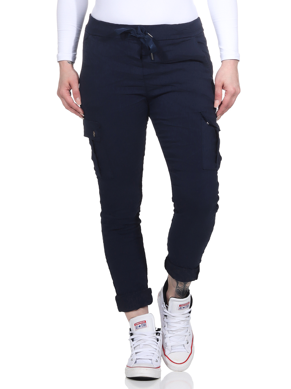Pantalones de mujer para correr pantalones de cadera CargoJeans Boyfriend Holggy denim deporte deslizamiento chino - Imagen 12 de 17