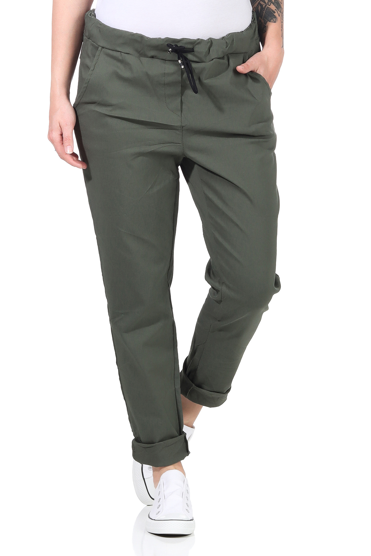 Damen Hose Stretch Skinny Jogginghose Hüfthose Freizeithose Jeggings Jeans sport - Picture 19 of 27
