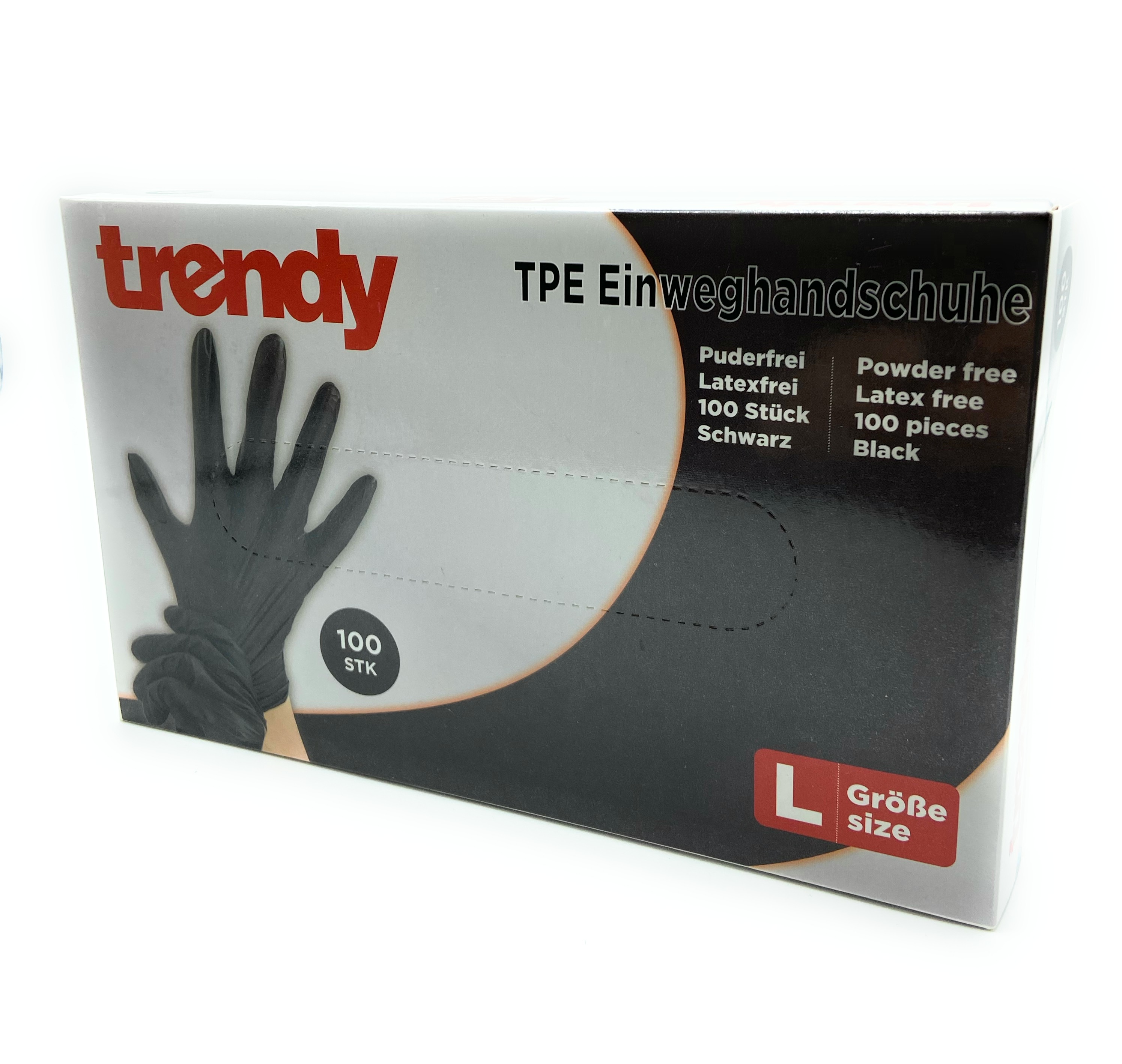100 TPE Einweghandschuhe schwarz S M L XL Puderfrei  Latexfrei Einmalhandschuhe